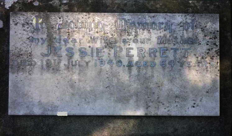 Photo of headstones/Jessie Perrett d1940 hdstn Woronora NSW